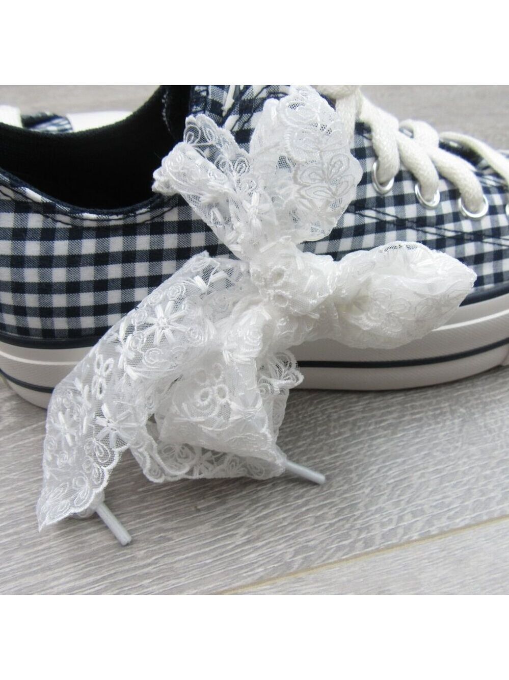 Converse CTAS Lift Platform Gingham Womens Size 8 Obsidian White NEW - Picture 12 of 16